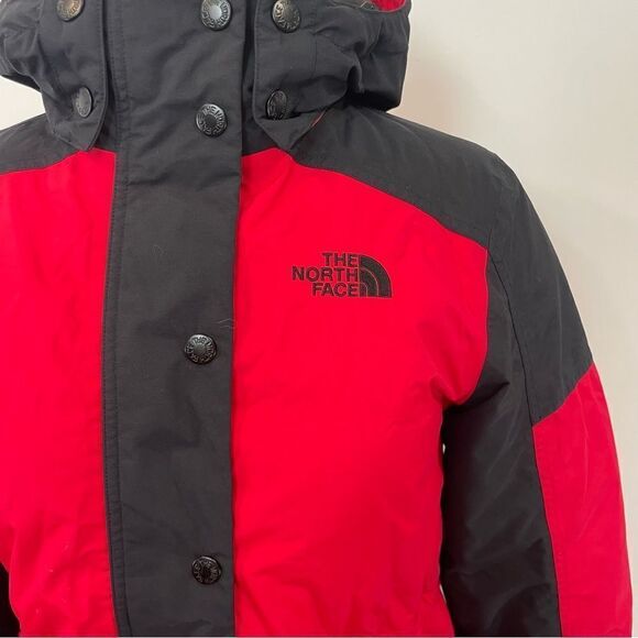 The North Face Down Dry-vent Women Parka Size S Black Red Winter Puffer - Picture 5 of 16